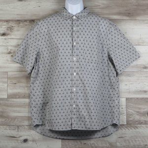 Old Navy* Men's Short Sleeve Button Down Curved Hem Chest Pocket Shirt~ Size XXL